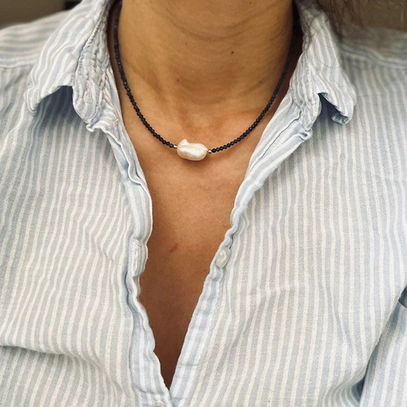 Baroque Pearl Beads Necklace for Women Wedding Party Jewelry Crystal Choker