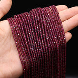 Small Natural Garnet Stone Faceted Beads Jewelry Spacer Beads 2mm