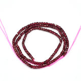 Small Natural Garnet Stone Faceted Beads Jewelry Spacer Beads 2mm