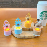 Cute Night Lamp Keychain Cartoon Bag Decorative Pendant Small Gift