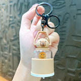 Cute Night Lamp Keychain Cartoon Bag Decorative Pendant Small Gift