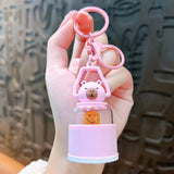 Cute Night Lamp Keychain Cartoon Bag Decorative Pendant Small Gift