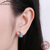 Opal Earring 925 Silver Cubic Zircon Stud Wedding Jewelry