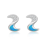 Opal Earring 925 Silver Cubic Zircon Stud Wedding Jewelry