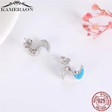 Opal Earring 925 Silver Cubic Zircon Stud Wedding Jewelry