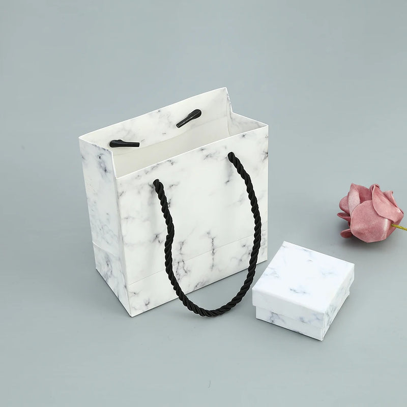 Small Paper Bag Cardboard Boxes for Jewelry Earrings Ring Necklace Packaging