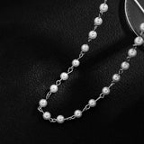 Short Choker Necklace Men Beaded Chain Jewelry Collar