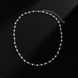 Short Choker Necklace Men Beaded Chain Jewelry Collar