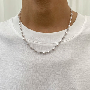 Short Choker Necklace Men Beaded Chain Jewelry Collar