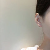 Small Pearl Hoop Earrings Layer Beads Wedding Jewelry