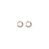 Small Pearl Hoop Earrings Layer Beads Wedding Jewelry