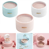 Portable 2-Layer Jewelry Box Organizer Display Travel Case