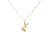 Small Rabbit Pendants Necklace Stainless Steel Letter Sweater Chain Long Plated