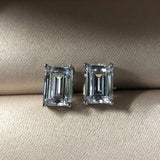 Green Cz Stone Stud Earrings 925 Silver Vintage Party Fine Jewelry