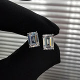 Green Cz Stone Stud Earrings 925 Silver Vintage Party Fine Jewelry
