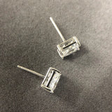Green Cz Stone Stud Earrings 925 Silver Vintage Party Fine Jewelry