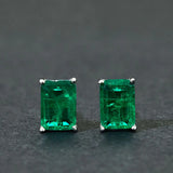 Green Cz Stone Stud Earrings 925 Silver Vintage Party Fine Jewelry