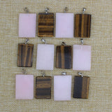 Reiki Healing Pendulum Stone Pendant Crystal Rectangle DIY Necklace
