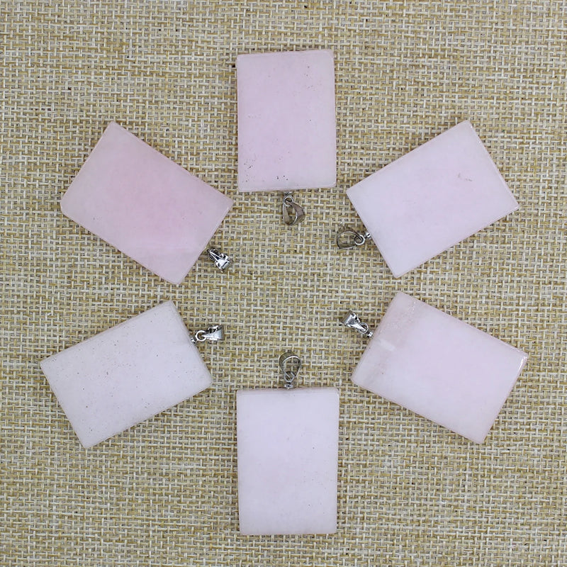Reiki Healing Pendulum Stone Pendant Crystal Rectangle DIY Necklace