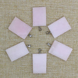 Reiki Healing Pendulum Stone Pendant Crystal Rectangle DIY Necklace
