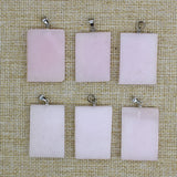 Reiki Healing Pendulum Stone Pendant Crystal Rectangle DIY Necklace