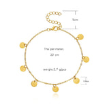 Sequin Pendant Anklet Bracelet Stainless Steel