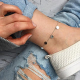Sequin Pendant Anklet Bracelet Stainless Steel