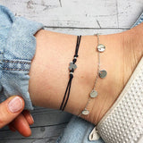 Sequin Pendant Anklet Bracelet Stainless Steel