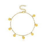 Sequin Pendant Anklet Bracelet Stainless Steel