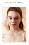 Ruby Gemstone Diamond Heart Crown Pendant Necklace Women Jewelry