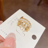 Pearl Multi-layer Opening Ring Delicate Adjustable Size
