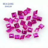 Red Corundum Square Cut Synthetic Gems for Jewelry
