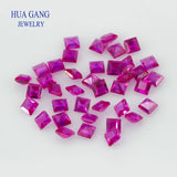 Red Corundum Square Cut Synthetic Gems for Jewelry