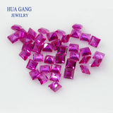 Red Corundum Square Cut Synthetic Gems for Jewelry