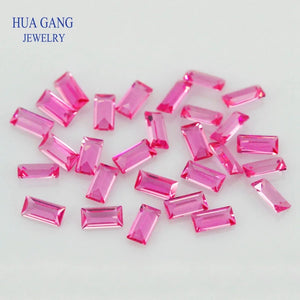 1.5x2-2x4mm Red Corundum Rectangle Shape Synthetic Gems
