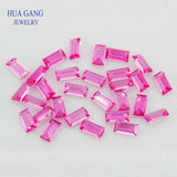 1.5x2-2x4mm Red Corundum Rectangle Shape Synthetic Gems
