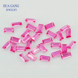 1.5x2-2x4mm Red Corundum Rectangle Shape Synthetic Gems