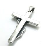 Cross Pendant Red Stone Unisex Stainless Steel 3.5 cm