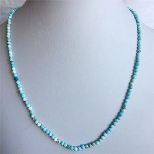 3mm Hubei Turquoise Necklace Vintage Classic Beaded Chain Strand