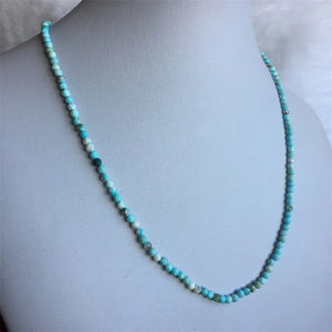 3mm Hubei Turquoise Necklace Vintage Classic Beaded Chain Strand