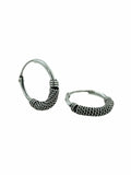 Small Oxidized 925 Silver Hoop Earrings
