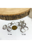 Small Oxidized 925 Silver Hoop Earrings