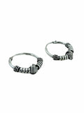 Small Oxidized Tangle 925 Silver Hoop Earrings