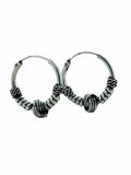 Small Oxidized Tangle 925 Silver Hoop Earrings