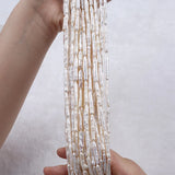 Biwa Pearl Strand Straight Drilled Toothpick Shape Small Size