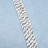 Biwa Pearl Strand Straight Drilled Toothpick Shape Small Size