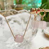 Crystal Stone Necklace for Women Nuggets Rock Quartz Citrines Pink Purple Choker