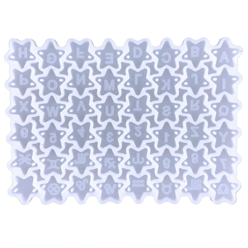 Star Shaped Pendant Moulds Keychain Clay Mould DIY Jewelry Making Tools Silicone