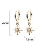 Colorful Crystal Star Earrings Silver Plated Women's Novelty