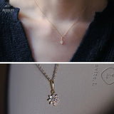 Small Sun S925 Sterling Silver Necklace with Floral Pendant